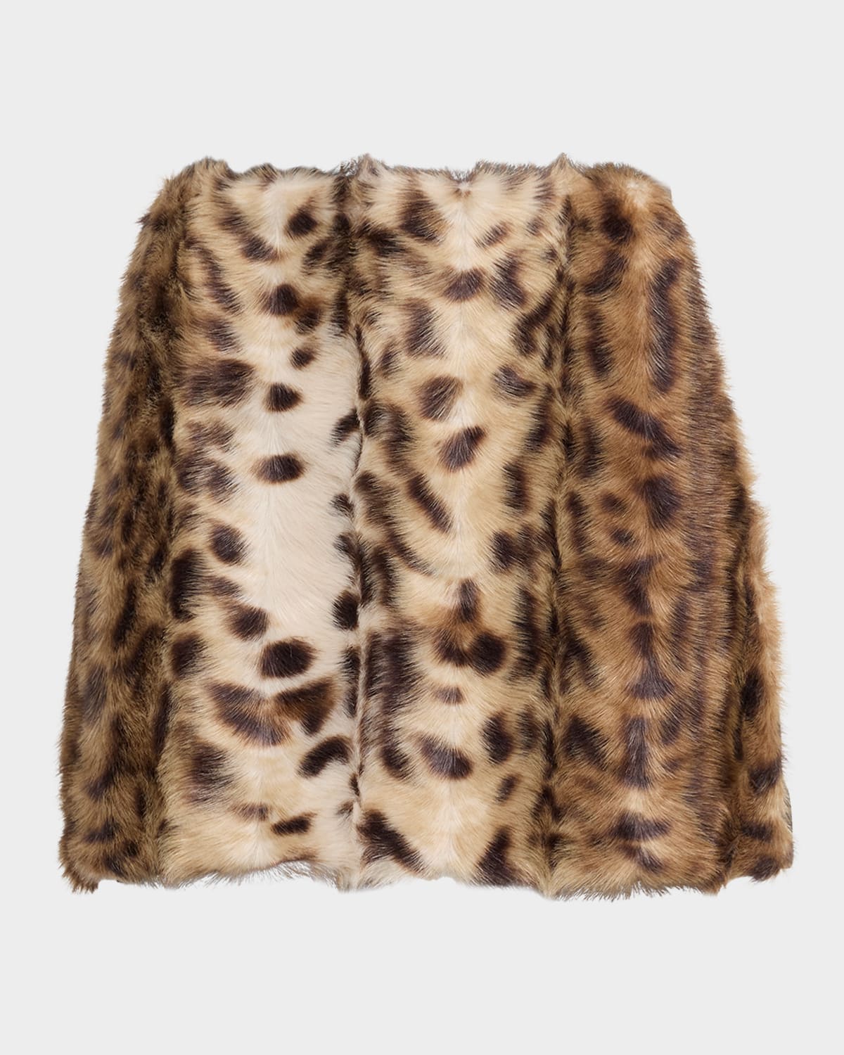 Aknvas Lis Faux Fur Mini Skirt In Brown