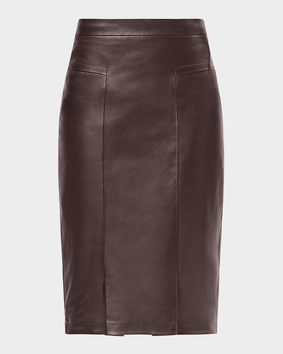 Herve Leger The Estella Leather Pencil Skirt In Animal Print