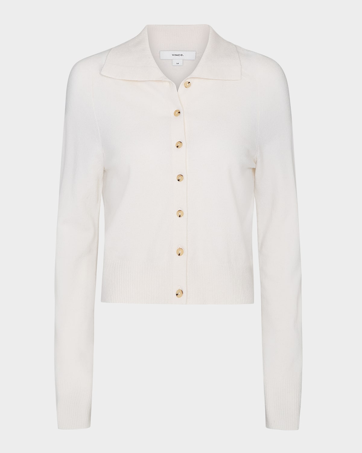 Vince Cashmere-wool Polo Cardigan In White