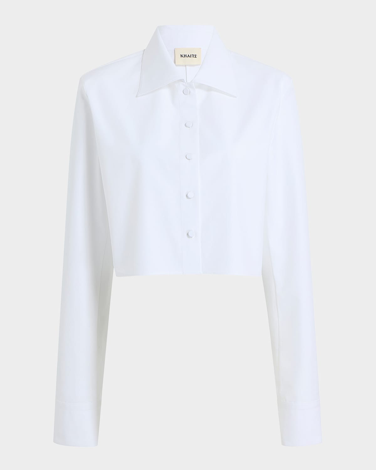Khaite Jasen Crop Button-down Top In White