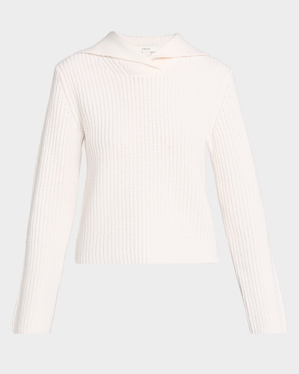 Vince Ribbed Wool-cashmere Sailor Sweater In White