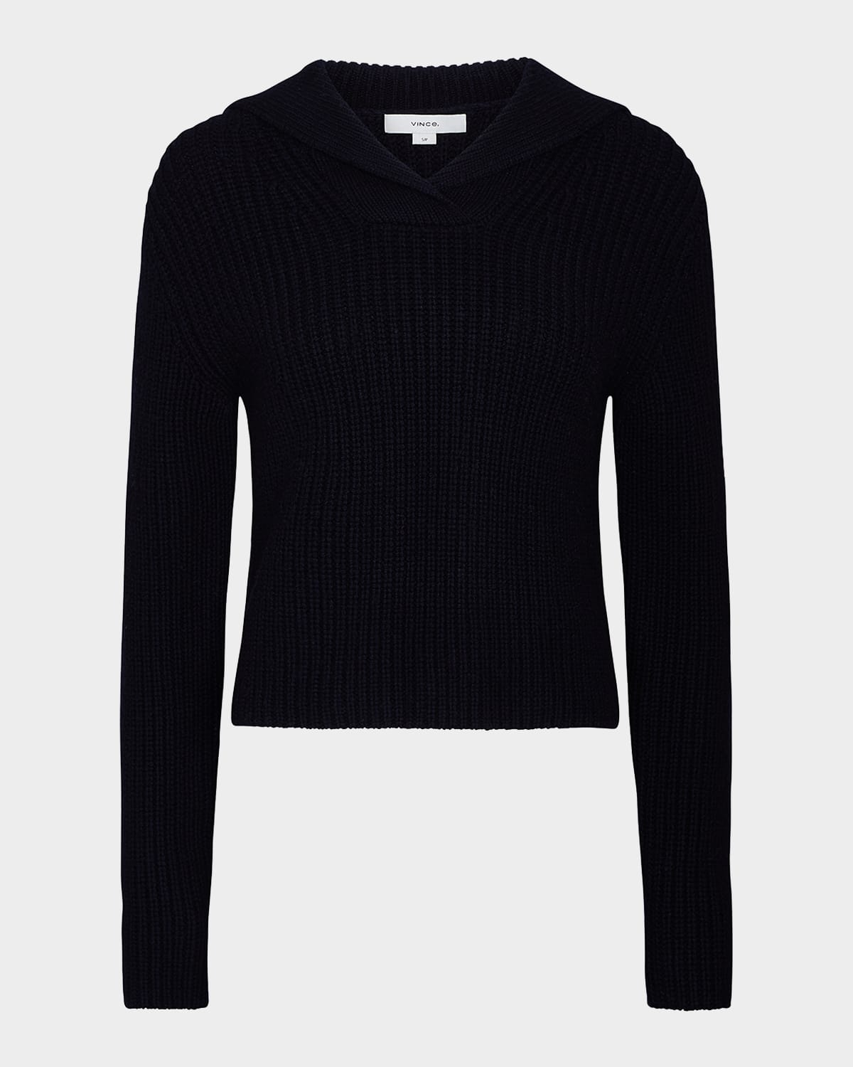 Vince Ribbed Wool-cashmere Sailor Sweater In Blue