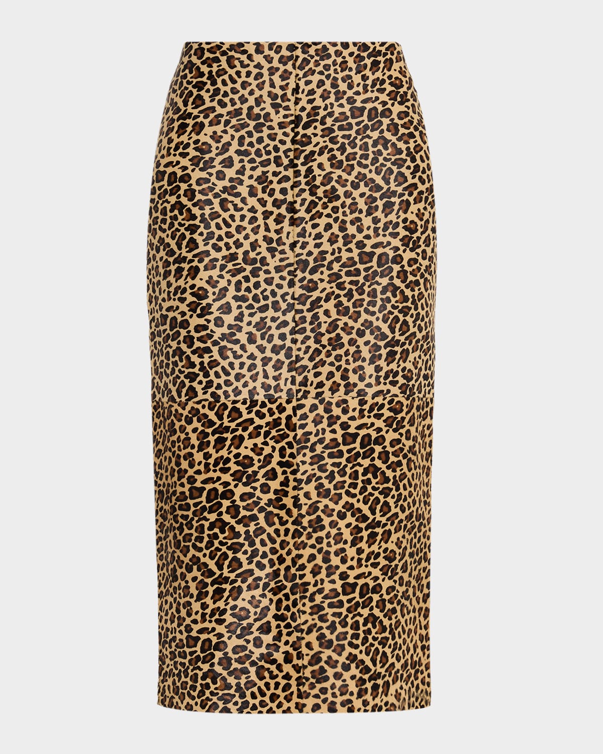 Co Leopard-print Pony Hair Midi Skirt In Animal Print