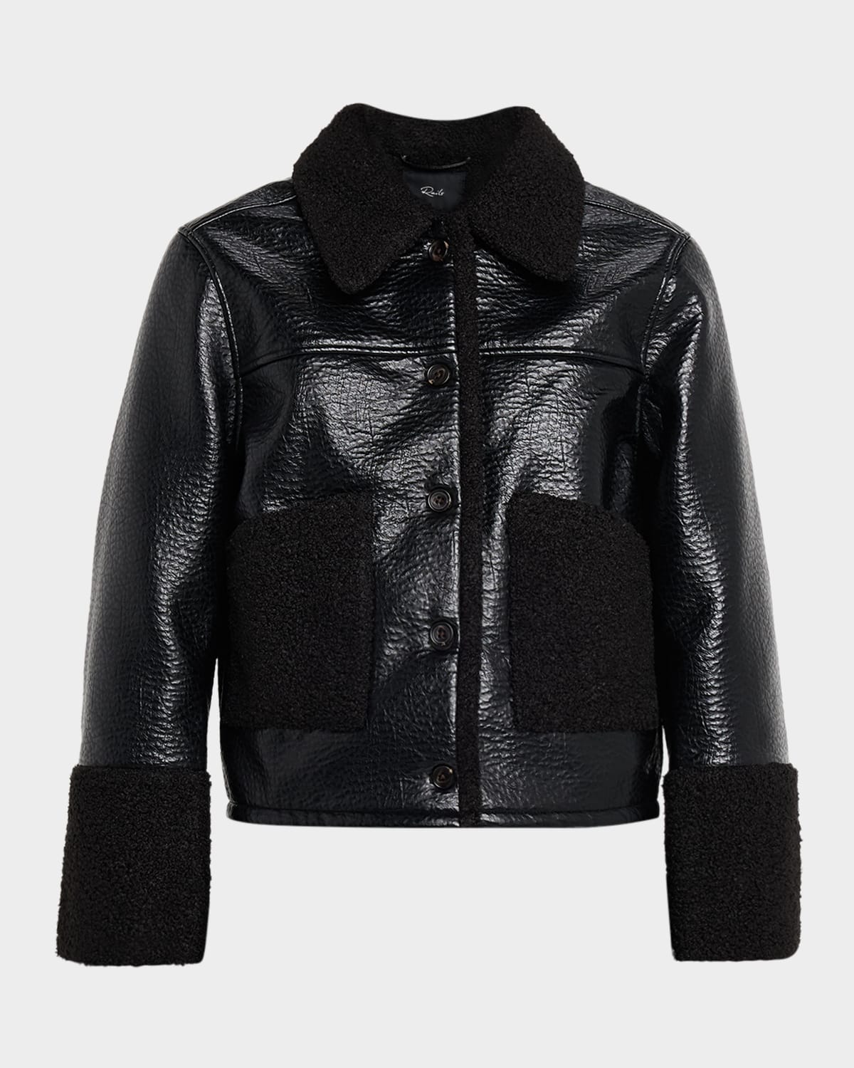 Rails Dria Faux Leather Bomber Jacket In Black