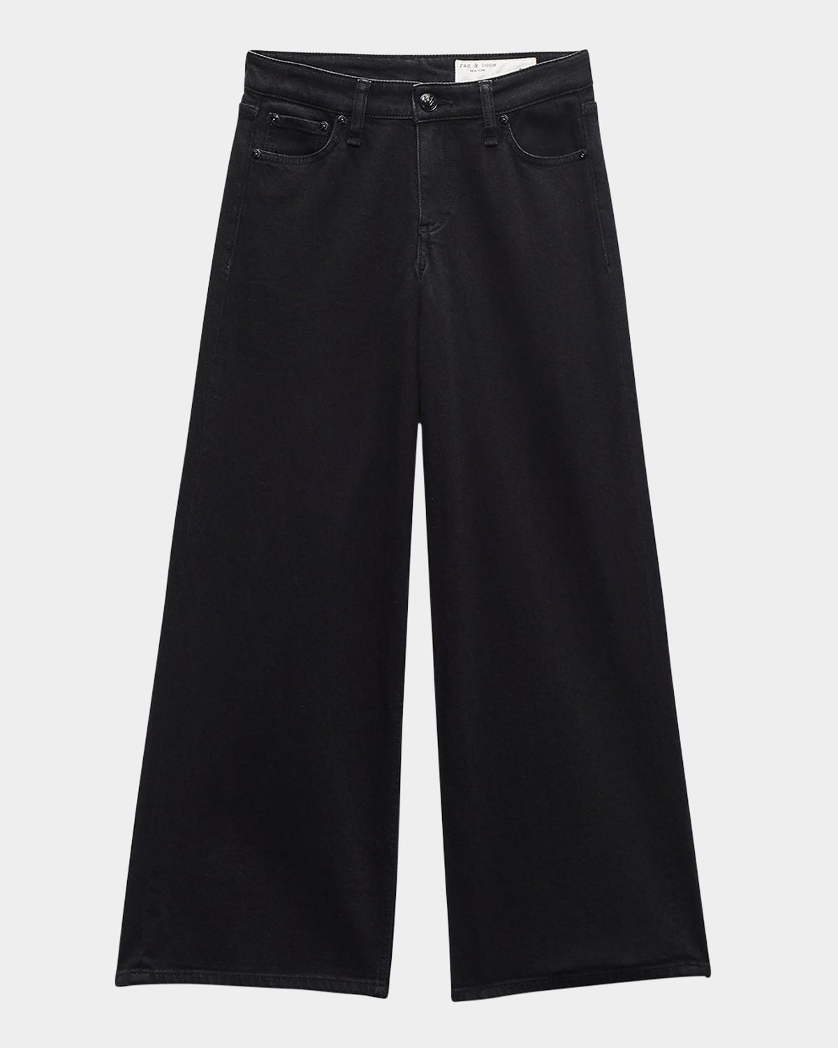 Rag & Bone Aiden Low-rise Wide Jeans In Black