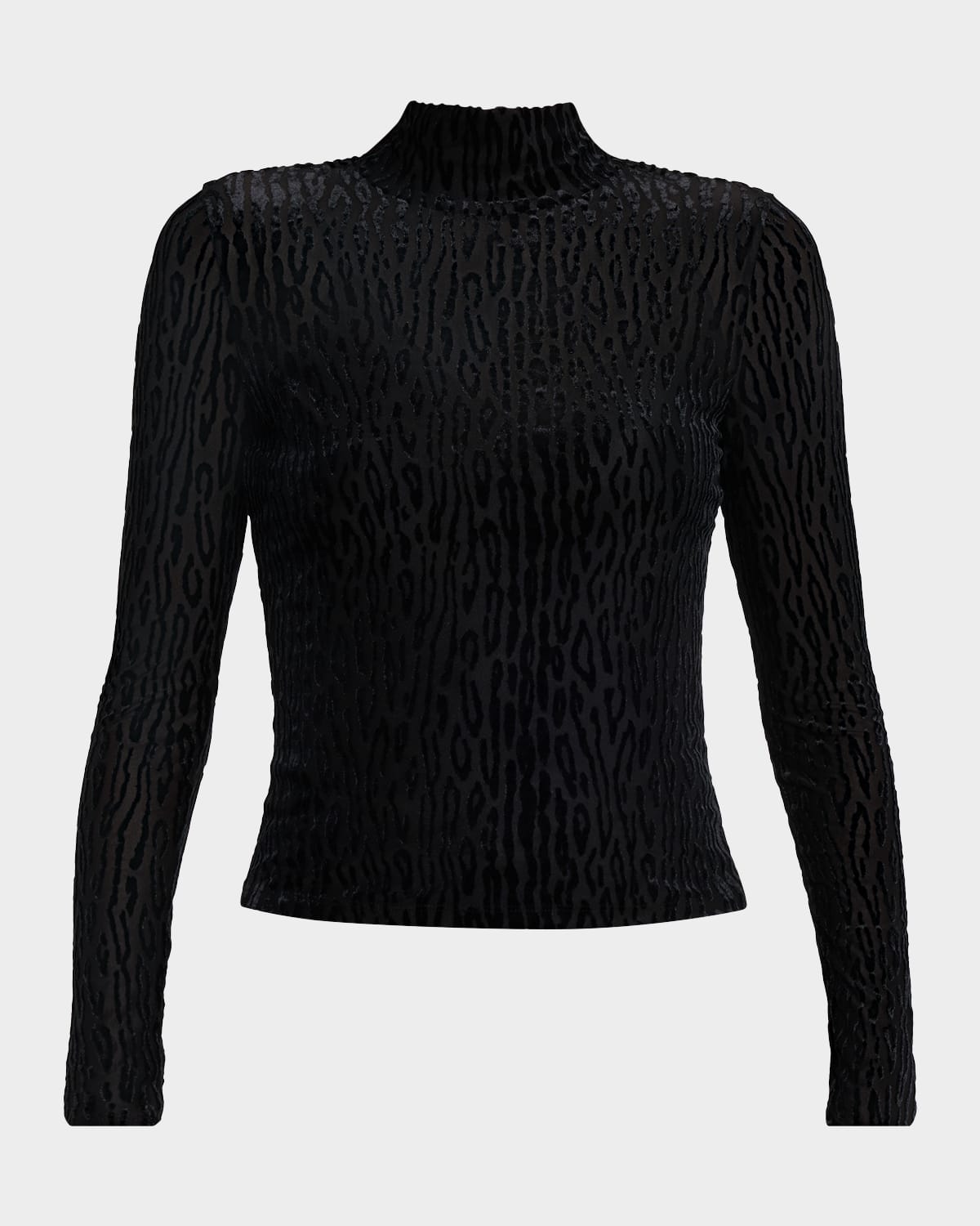 Paige Ursula Mock Neck Burnout Top In Black