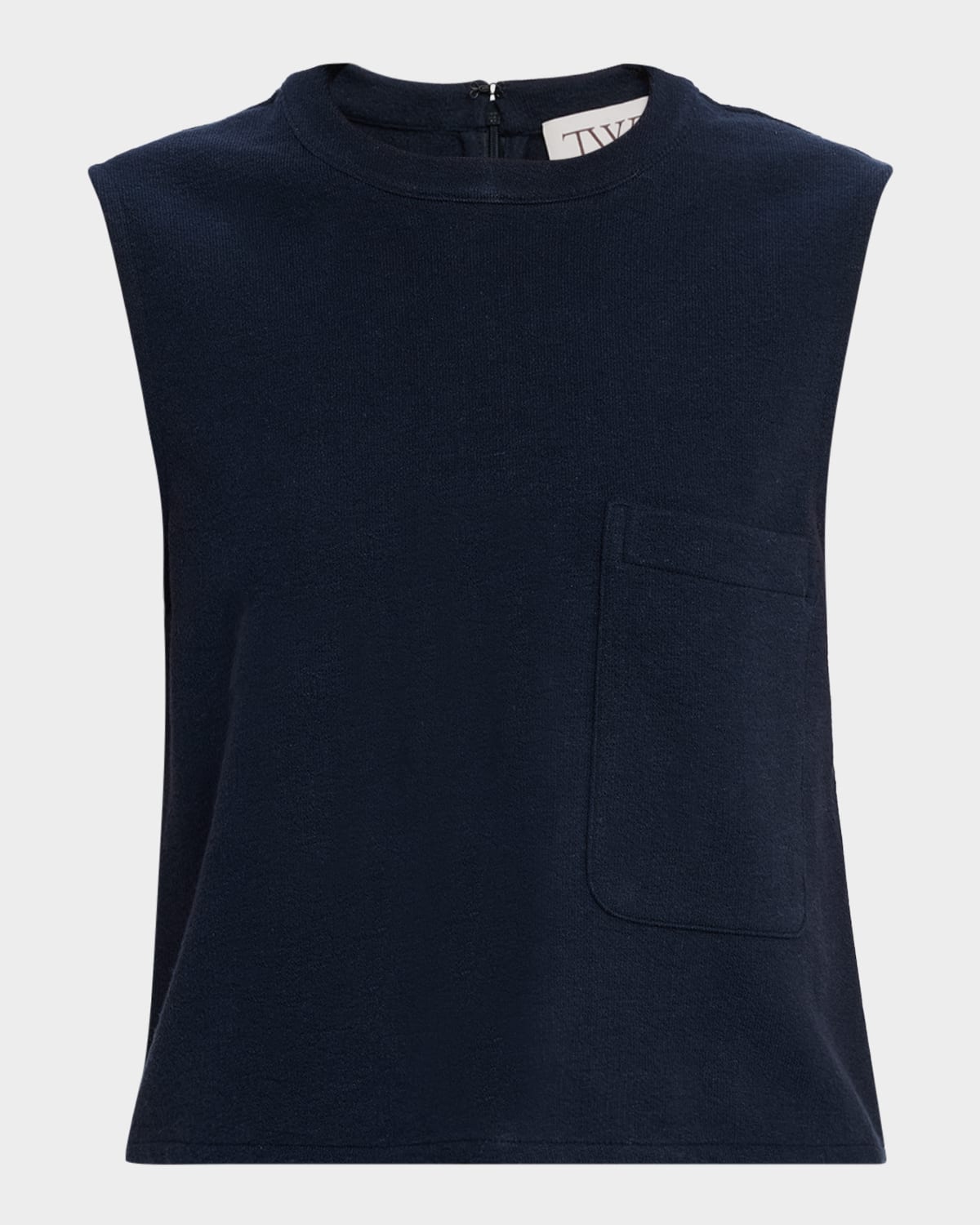 Twp Cropped French Terry Muscle Tank In Blue