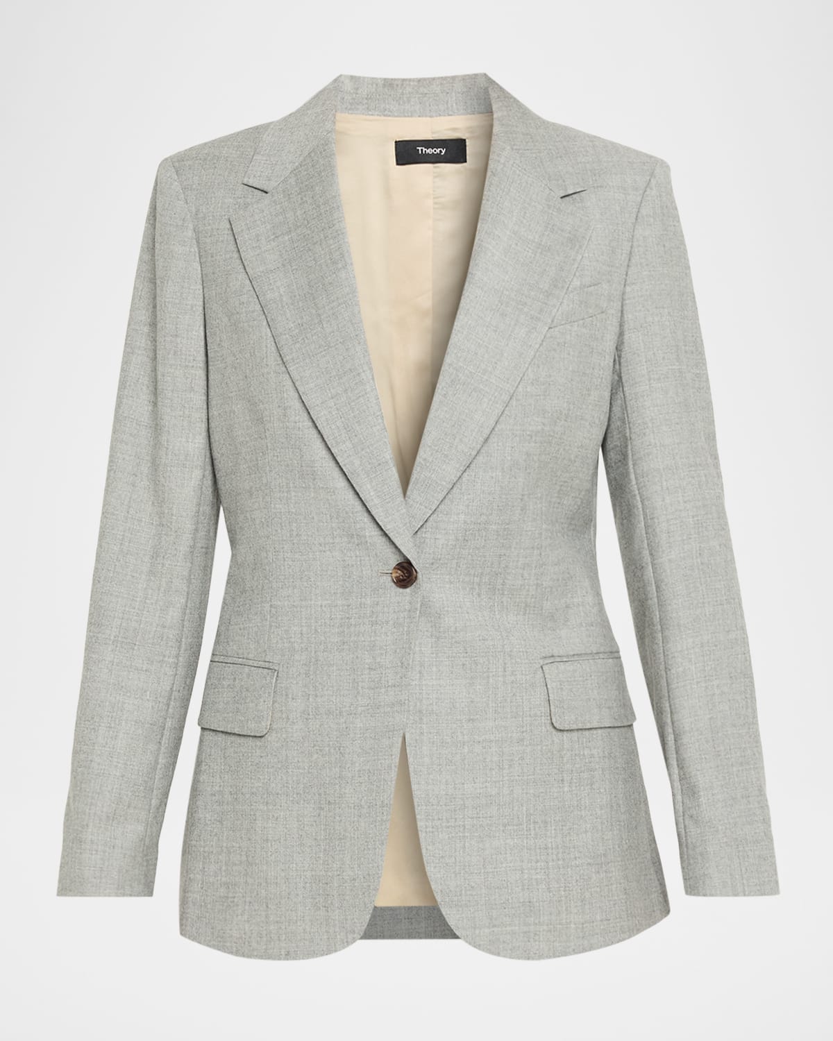 Theory Lynnia Wool Blazer In Gray