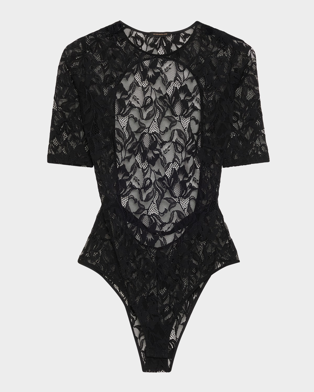 Kiki De Montparnasse Sophie Open-back Stretch Lace Bodysuit In Black