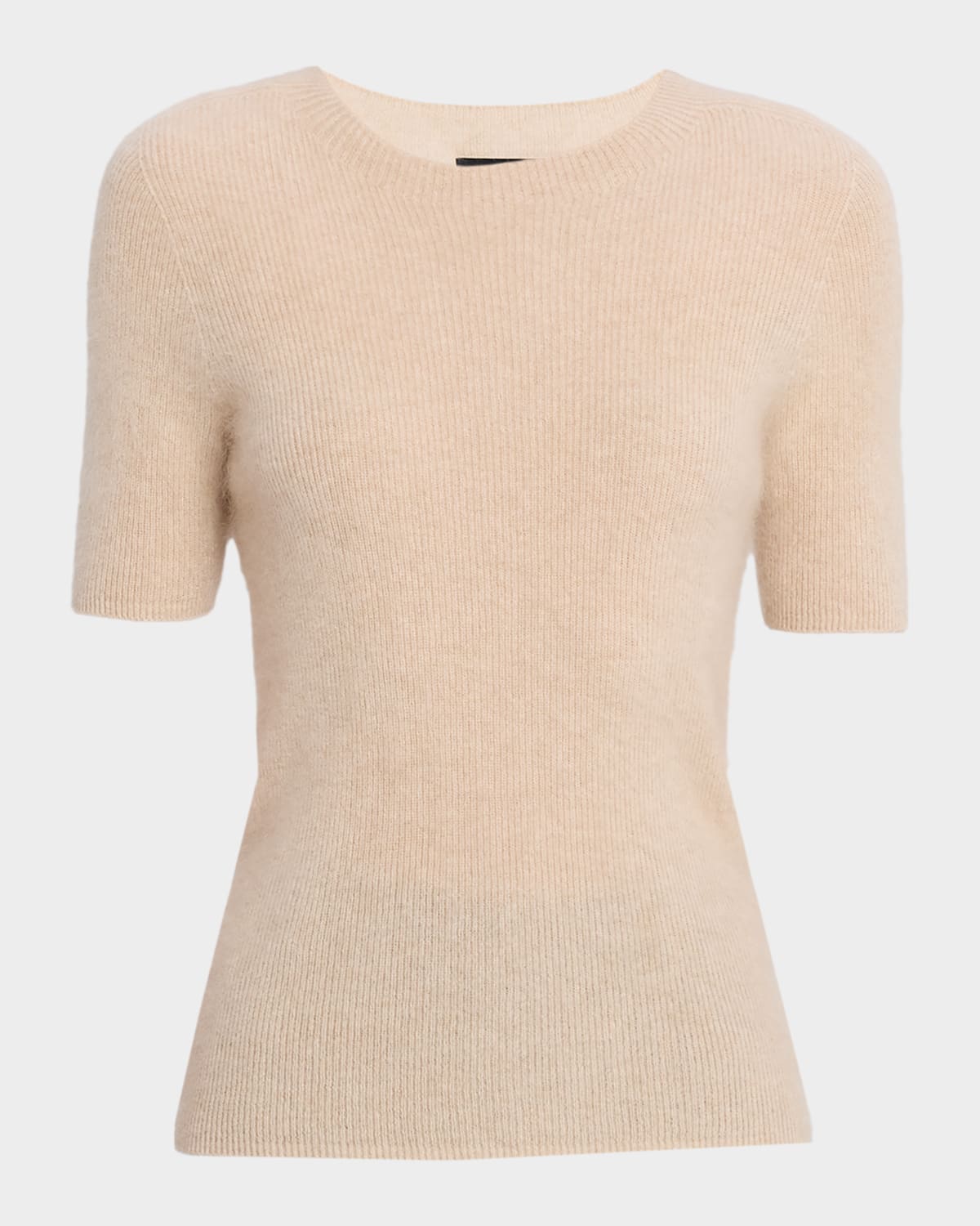 Elie Tahari The Yelena Cashmere Short-sleeve Sweater In Neutral