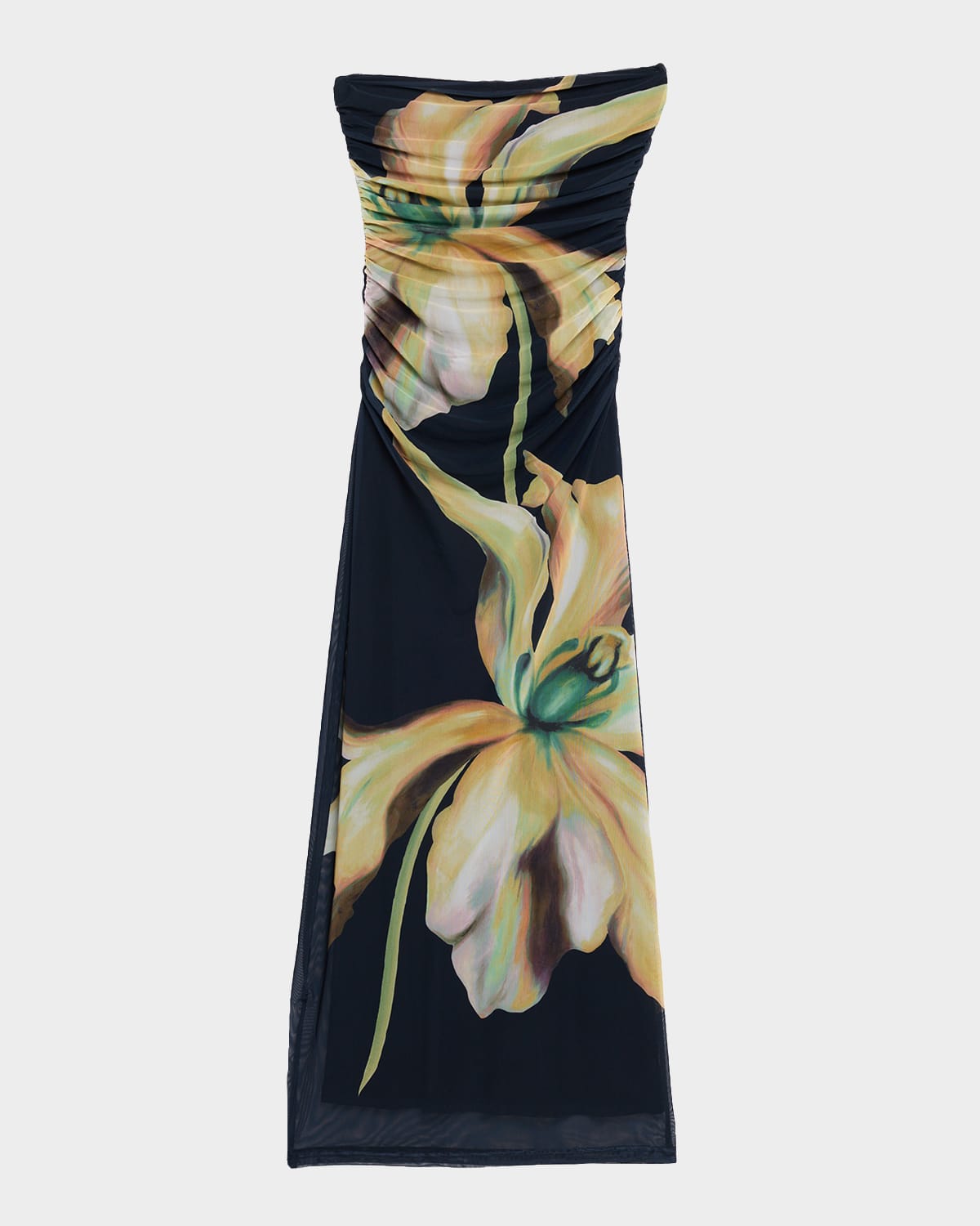 Significant Other Exclusive Jean Floral Mesh Midi Dress In Green