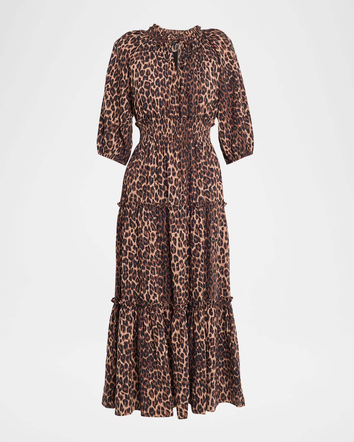 Rails Caterine Tiered Leopard-print Maxi Dress In Brown