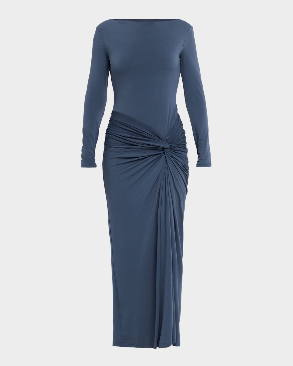 Significant Other Sarlyn Twist-front Long-sleeve Dress In Gray