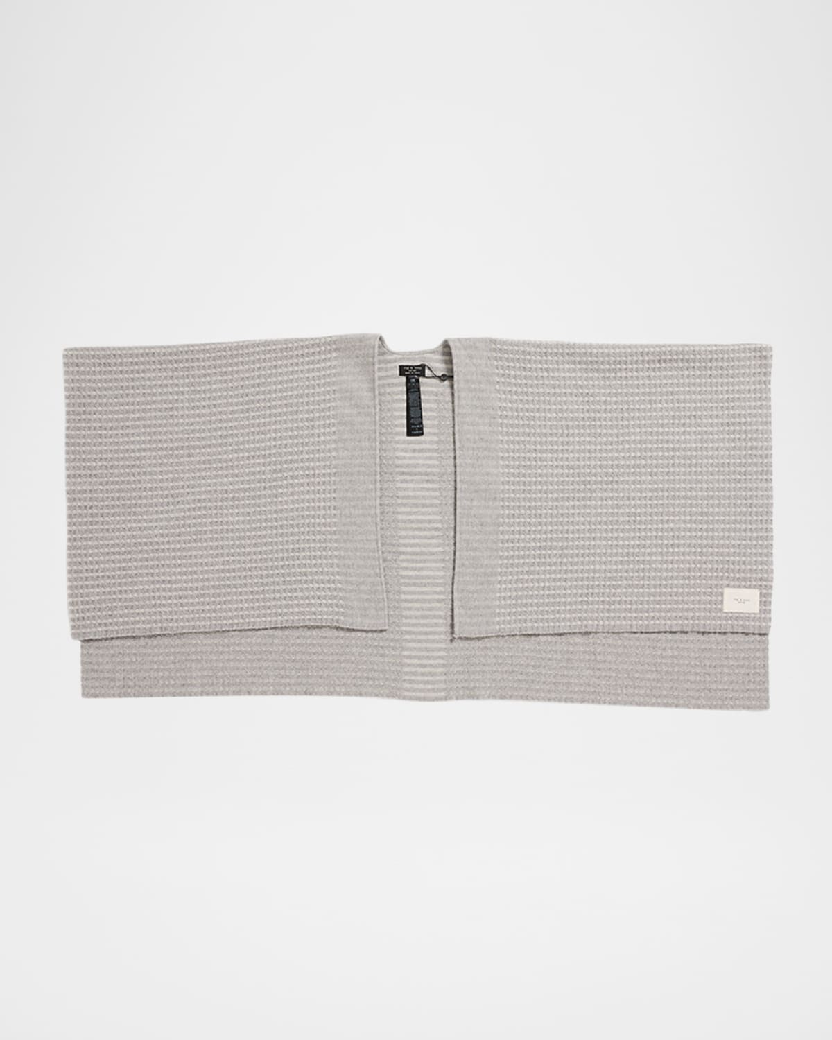 Rag & Bone Joni Waffle-knit Poncho In Gray