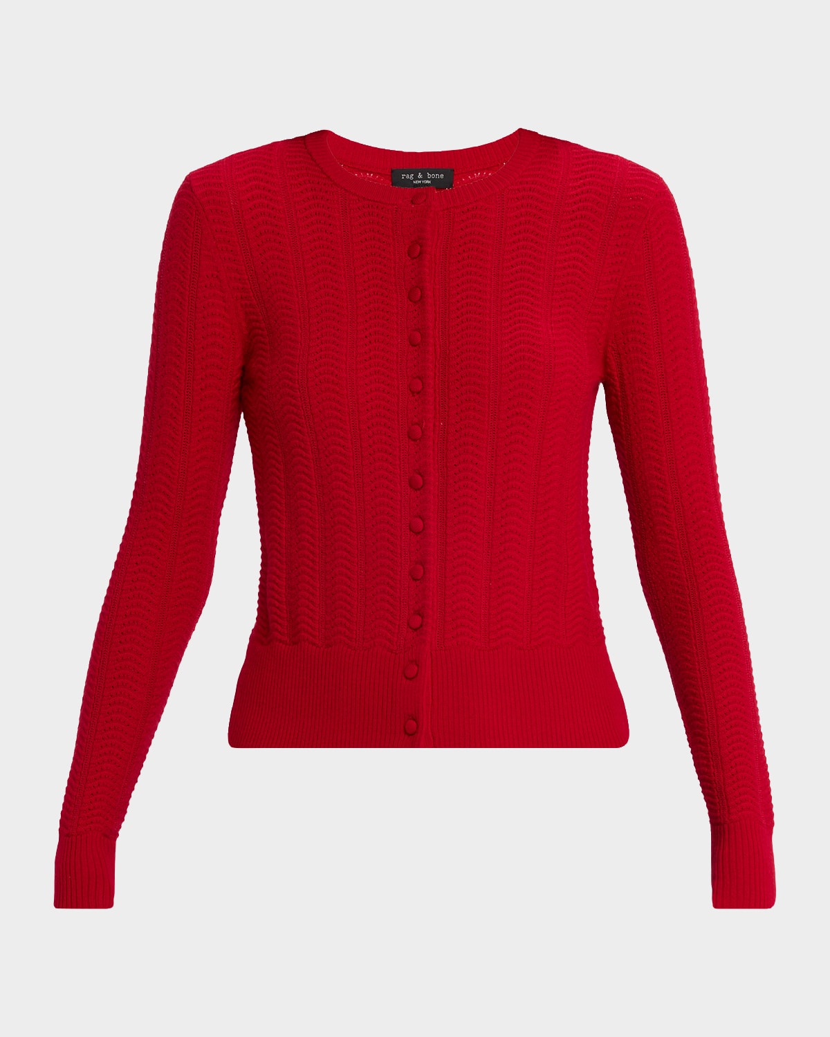 Rag & Bone Francesca Merino Cardigan In Red