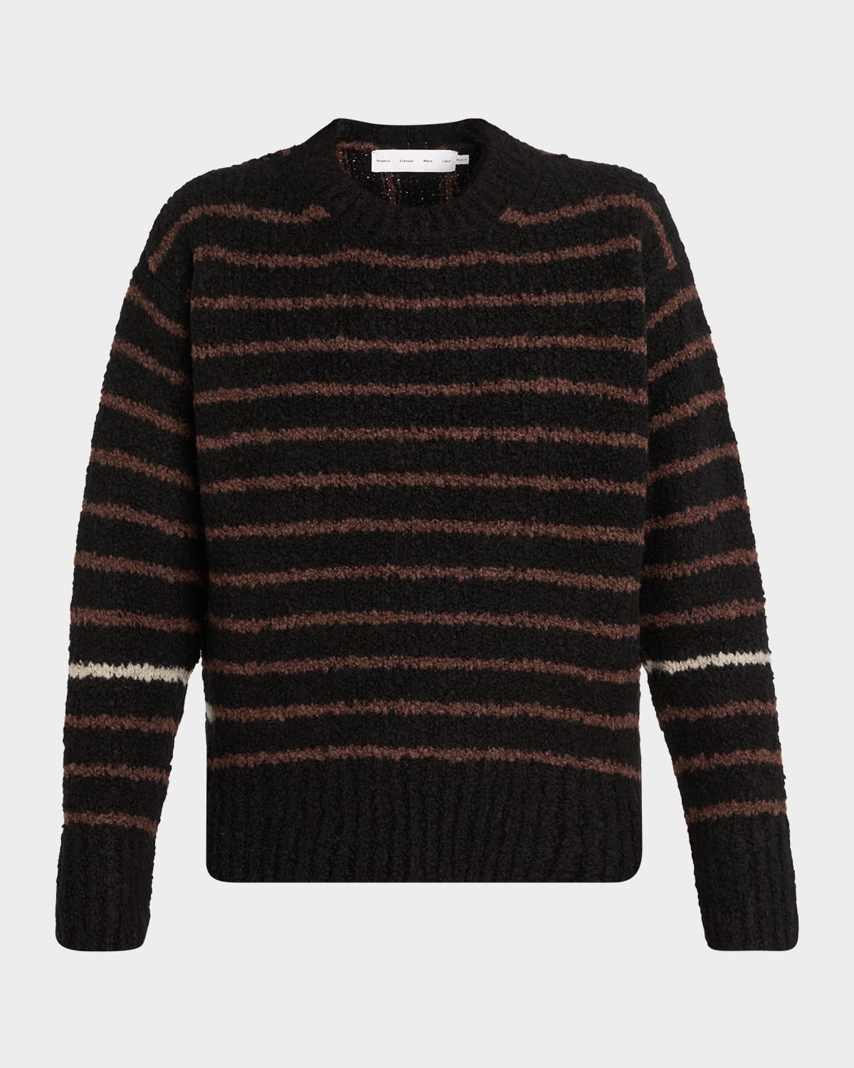 Proenza Schouler Leonie Stripe Crewneck Sweater In Black