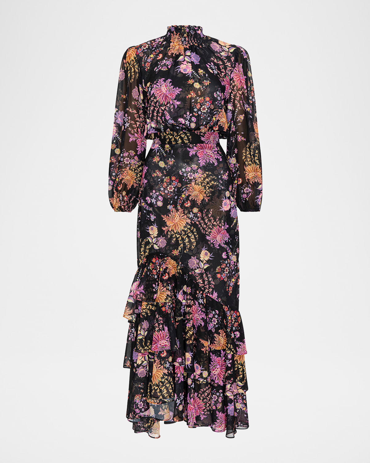 Misa Audrey Floral Chiffon Maxi Dress In Multi