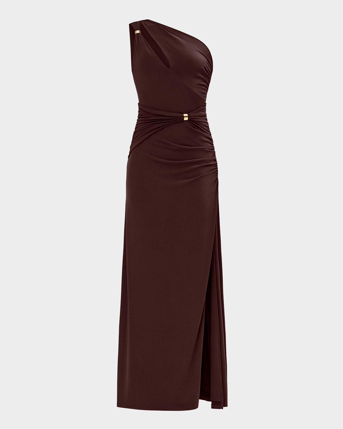 Herve Leger The Aurora Asymmetric Jersey Gown In Multi