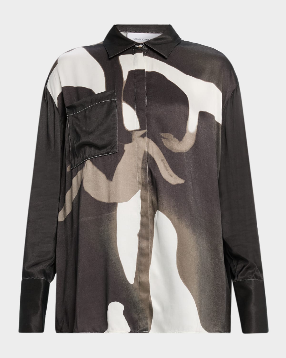 Significant Other Mya Printed Long-sleeve Shirt In Brown