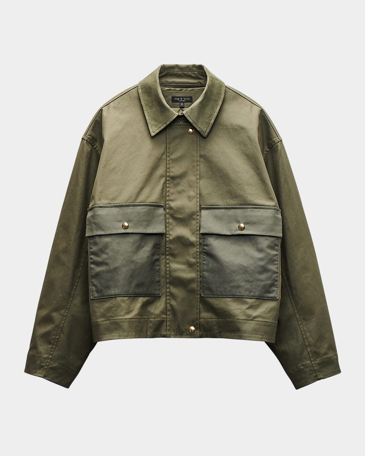 Rag & Bone Womens Nonie Patch-pocket Cotton-gaberdine Jacket Olve In Green
