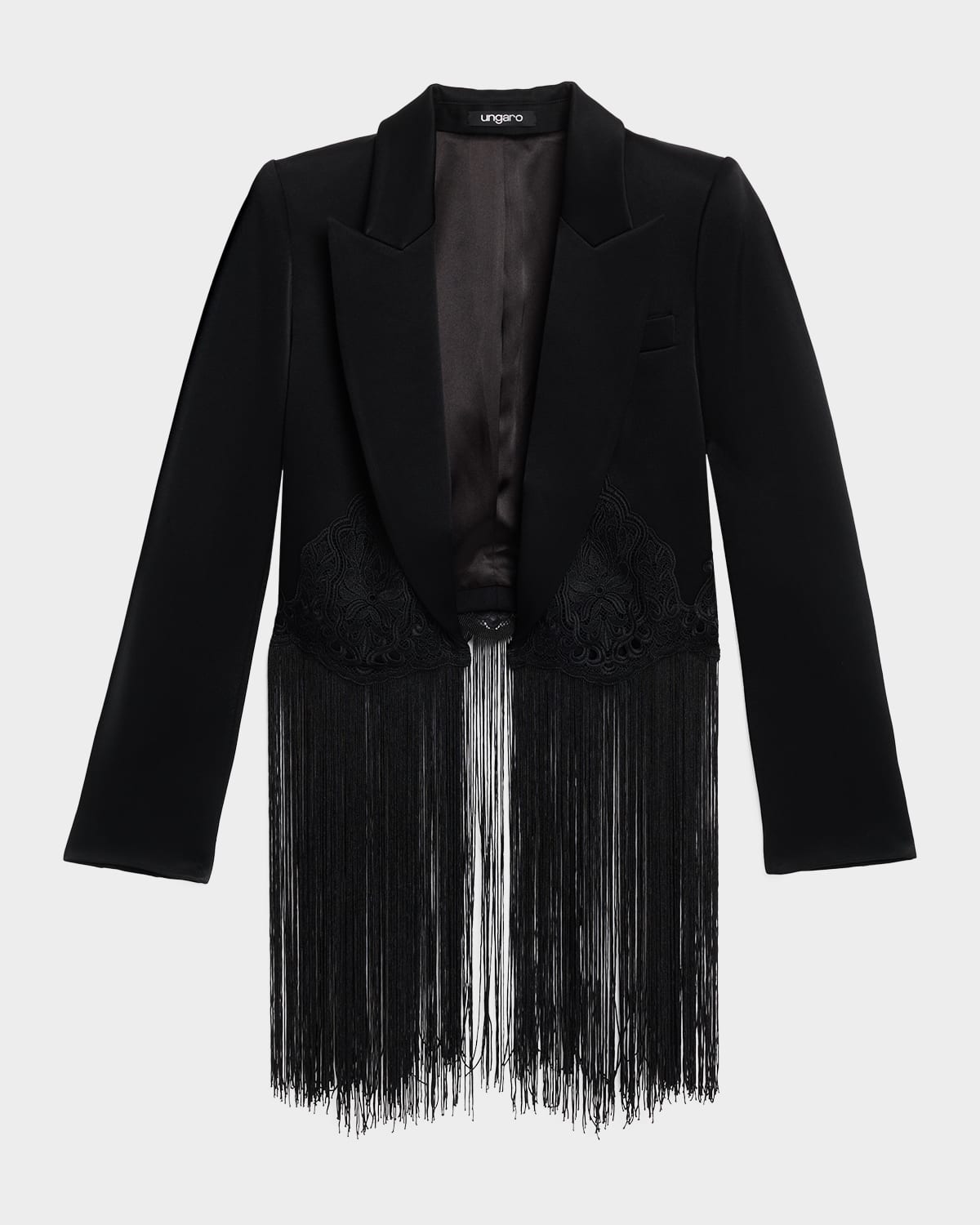 Ungaro Alma Lace-Trim Fringe Blazer