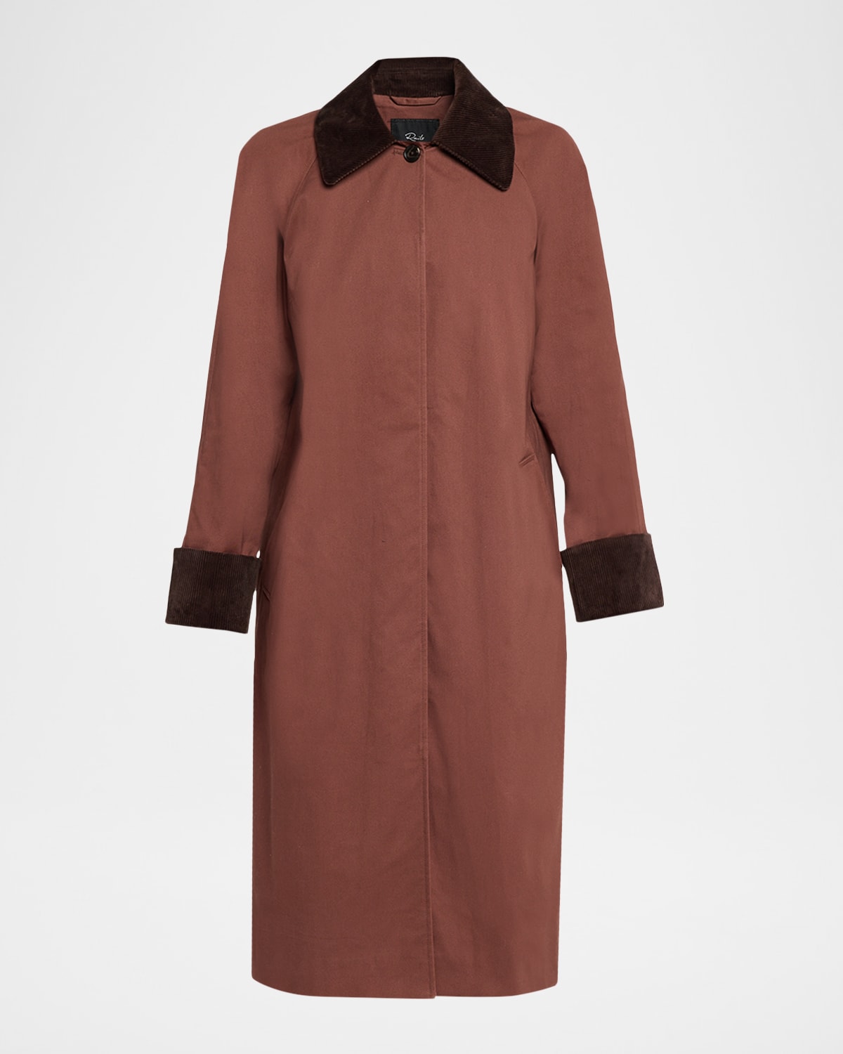 Rails Levy Corduroy-trimmed Trench Coat In Purple