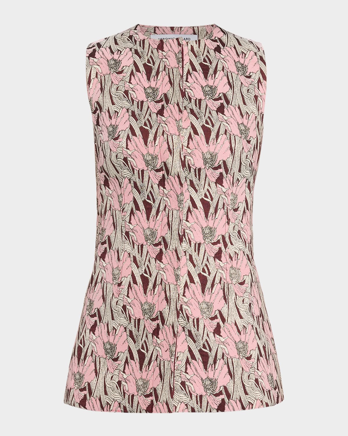 Veronica Beard Jessup Metallic Floral Vest In Pink