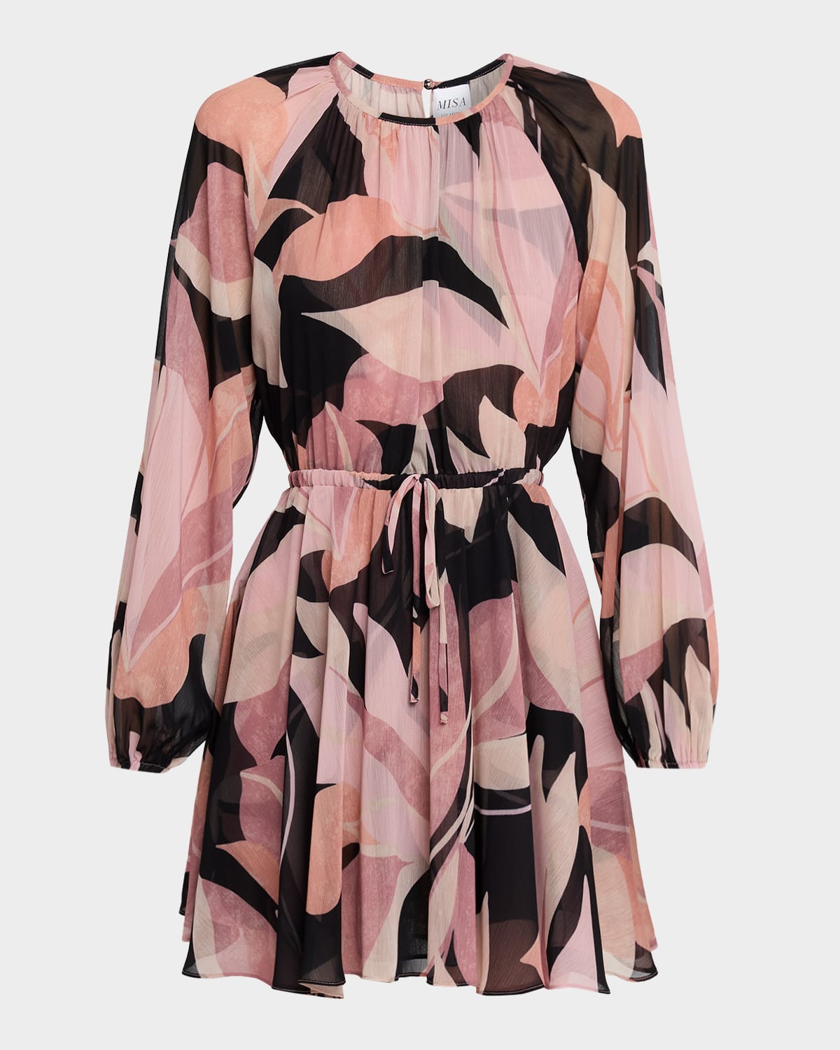 Misa Anthea Printed Chiffon Mini Dress In Multi