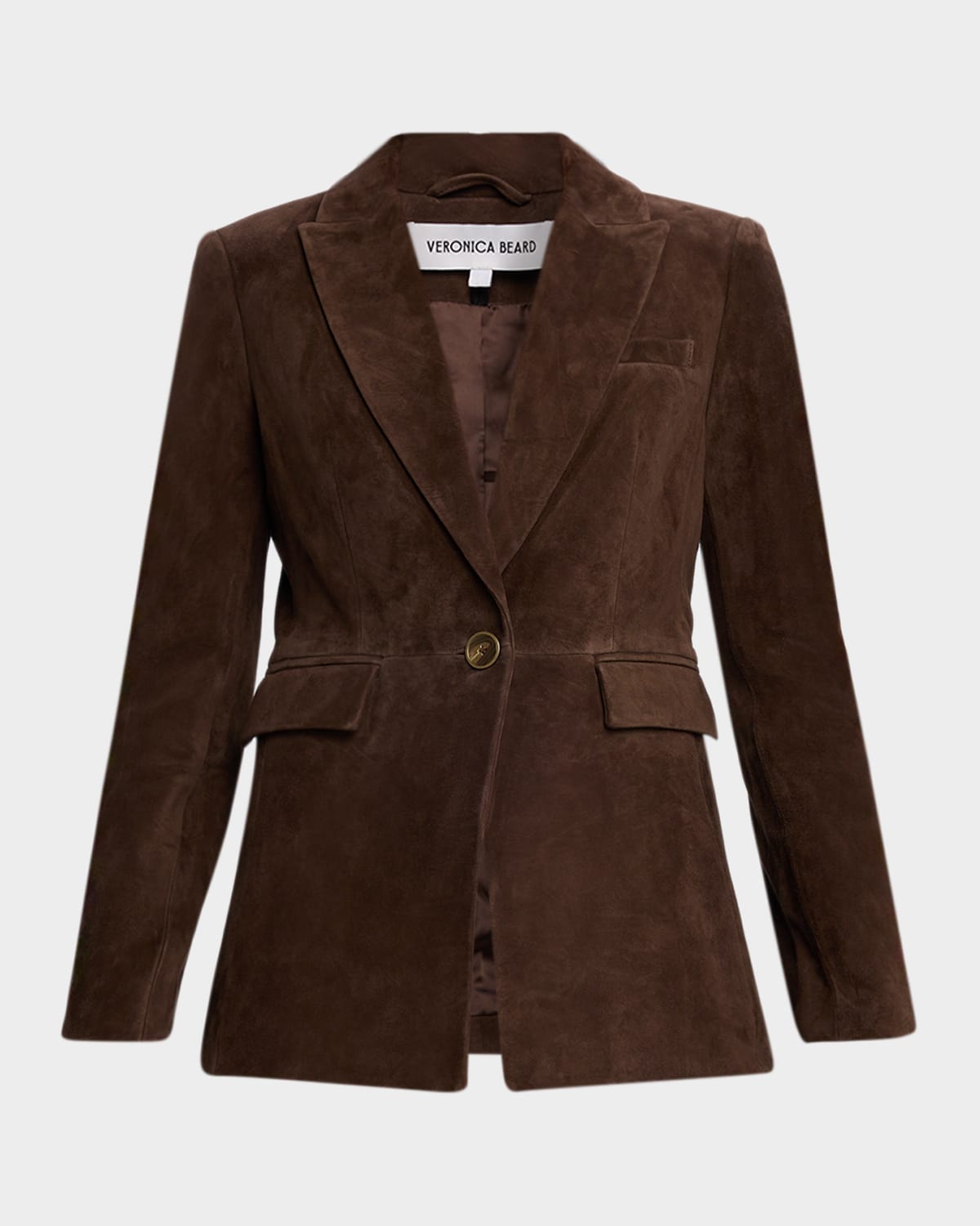 Veronica Beard Duane Suede Dickey Jacket In Brown