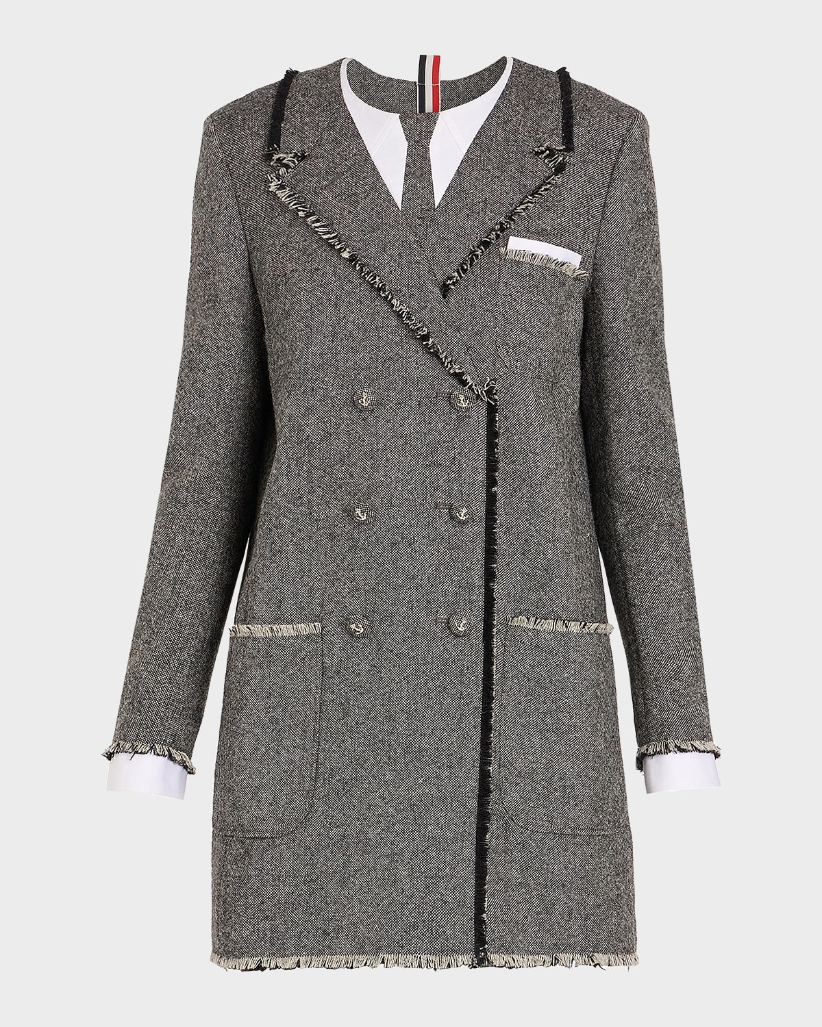 Thom Browne Trompe L'oeil Donegal Tweed Blazer Dress In Multi