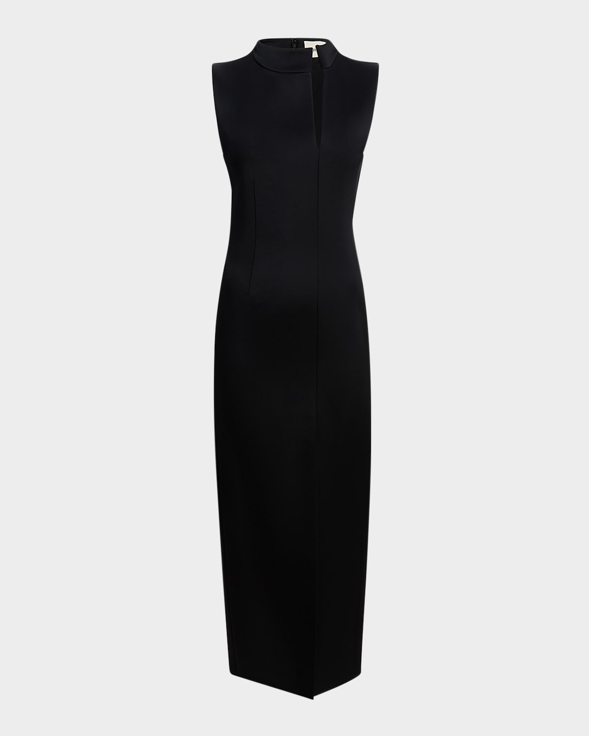 Khaite Lowen Split Collar Sleeveless Maxi Dress In Multi
