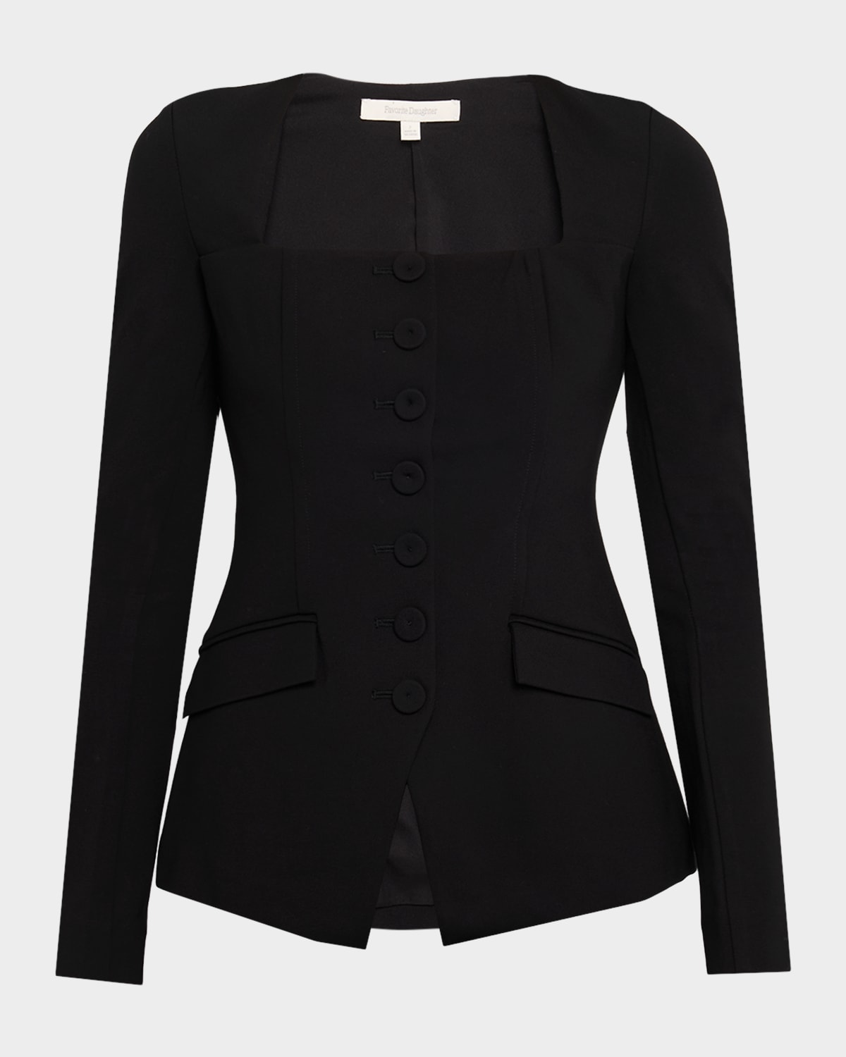 Favorite Daughter The Penelope Tailored Top In Black