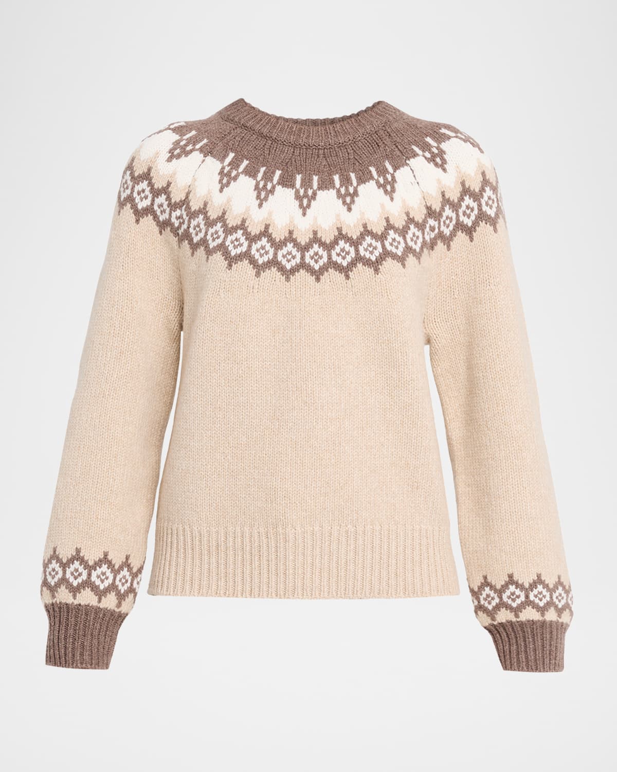 Rag & Bone Beth Fairisle Raglan Sweater In Neutral