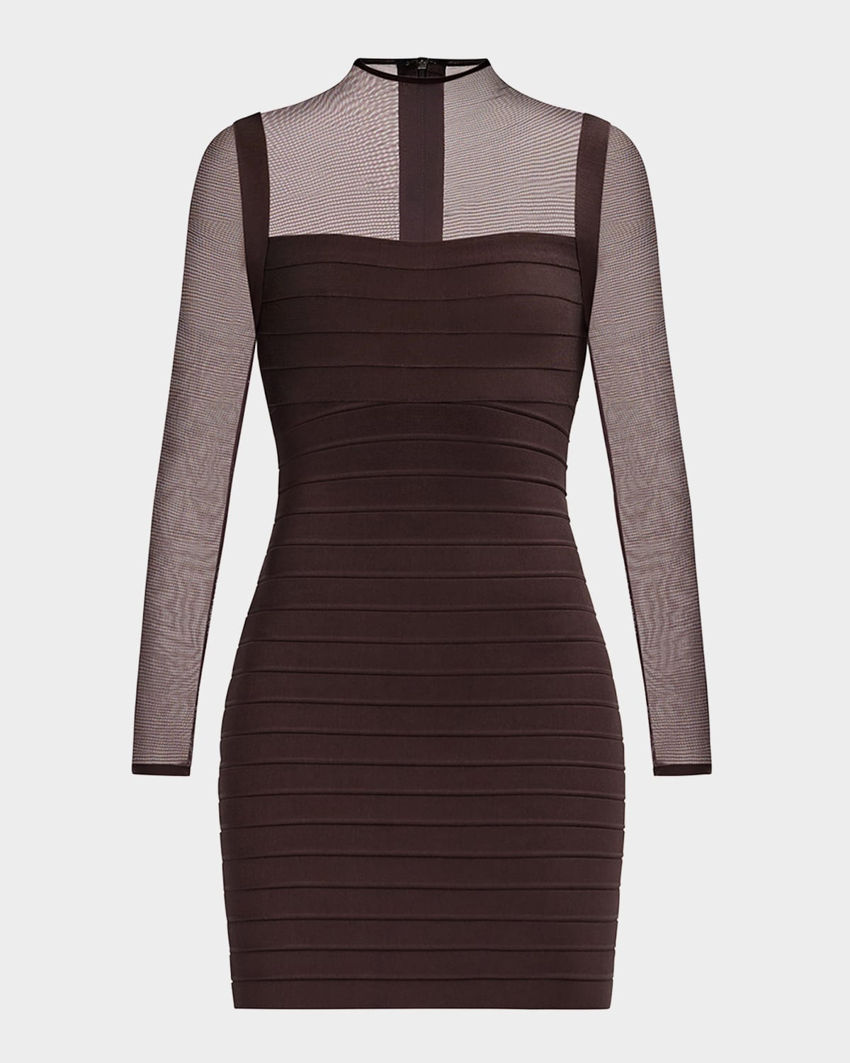 Herve Leger The Amy Bandage Mini Dress In Brown