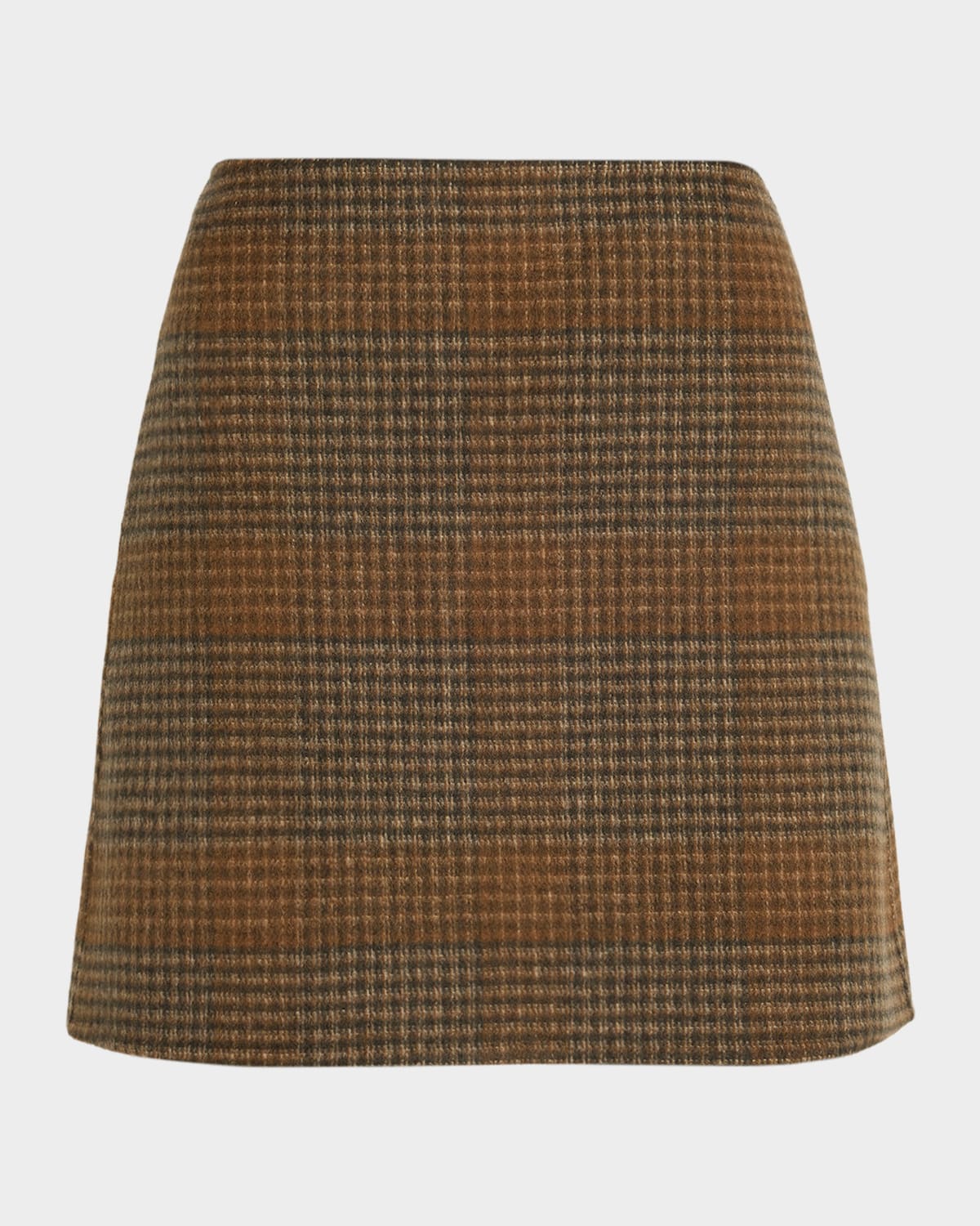 Theory Plaid Tweed Mini Skirt