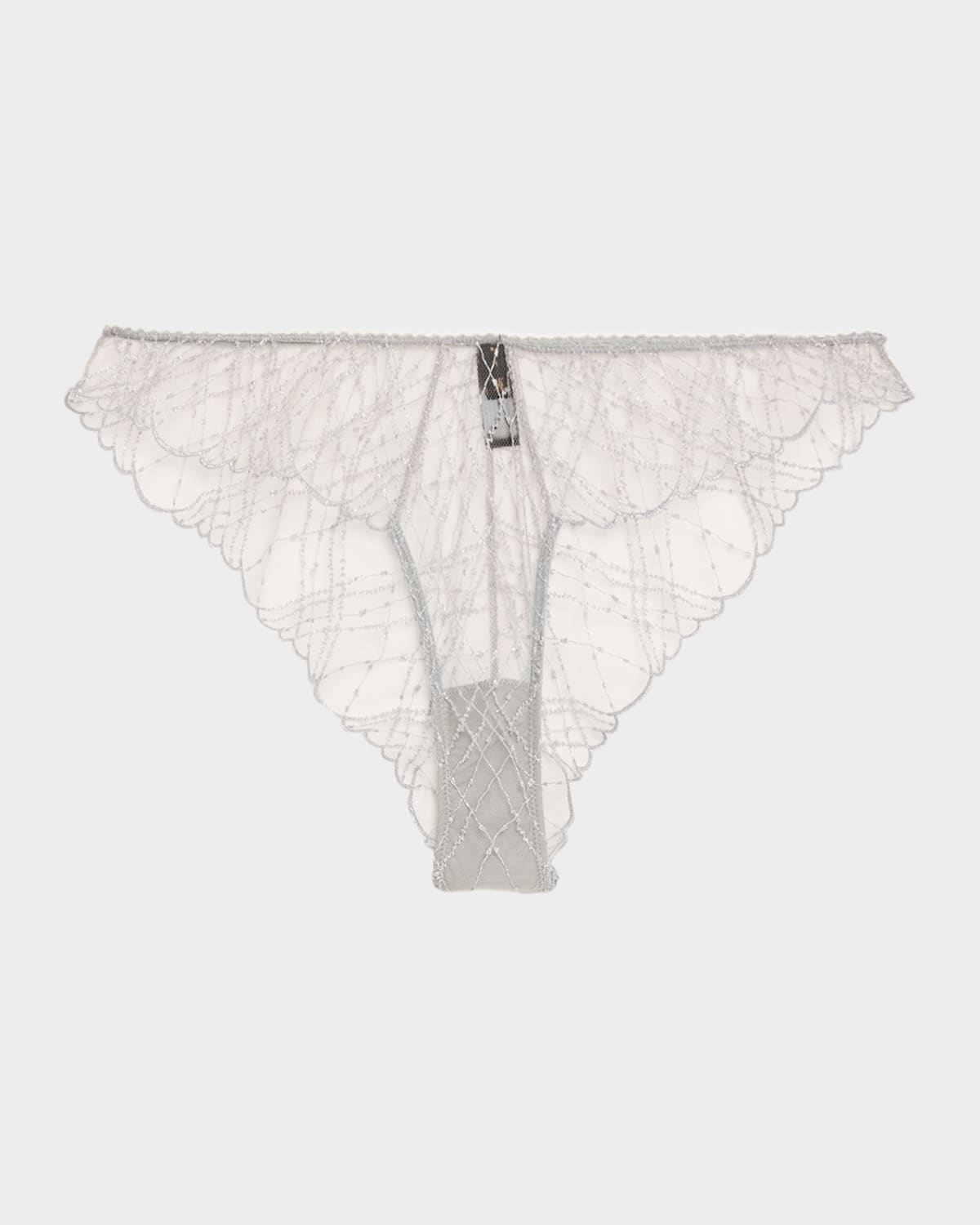Kiki De Montparnasse A Pois Embroidered Lace Briefs In White
