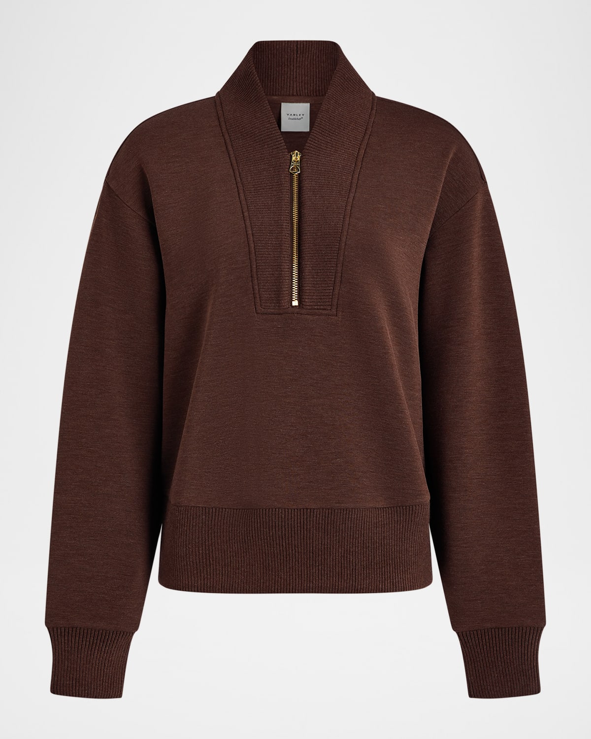 Varley Sally Half Zip Sweatshirt Coffee Bean Marl In Brown