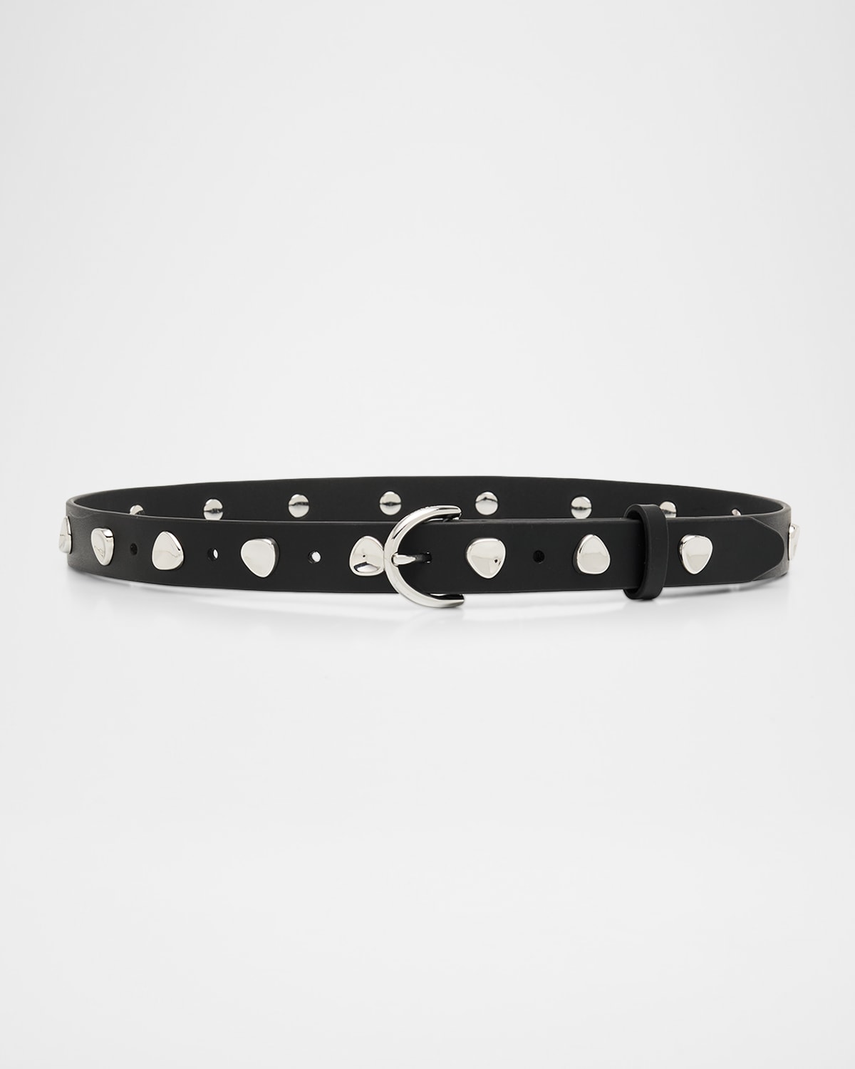 Rag & Bone Brynn Studded Leather Belt In Black