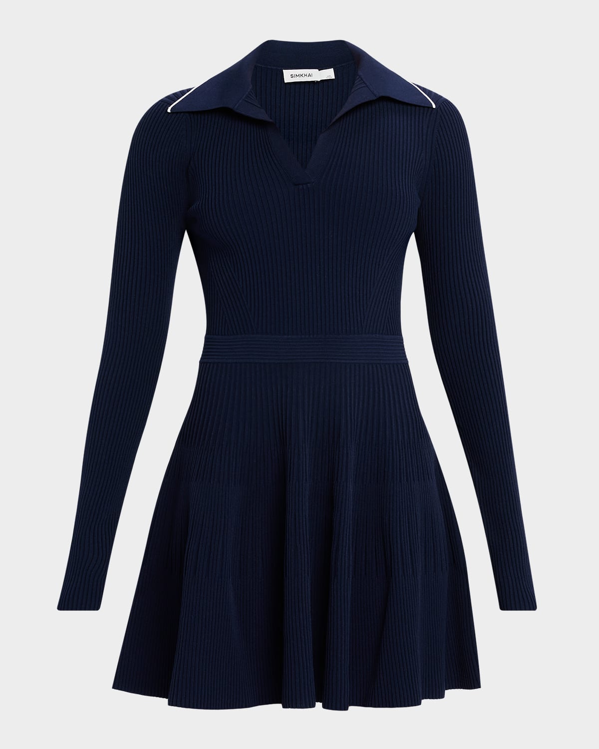 SIMKHAI Alcott Fit-and-Flare Polo Mini Dress