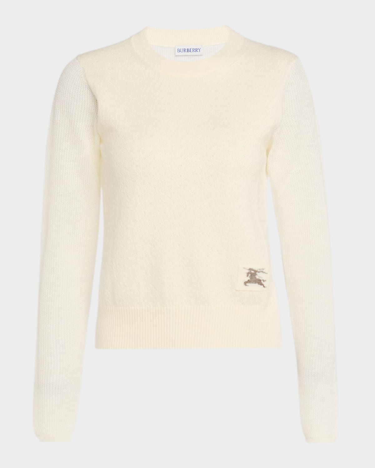 Burberry Constance Wool-blend Crewneck Sweater In Neutral