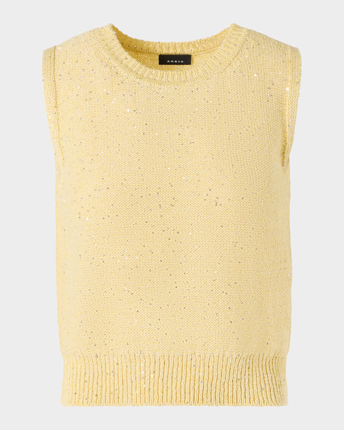 Akris Sleeveless Sequined Linen Cotton Sweater In Multi