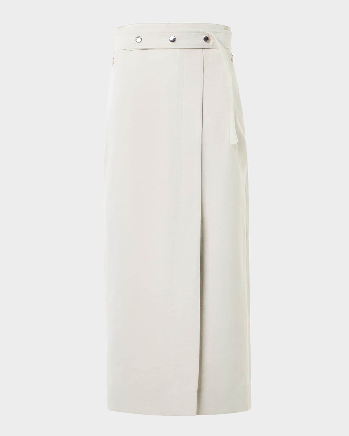 Akris Cotton-linen Wrap Skirt In Neutral