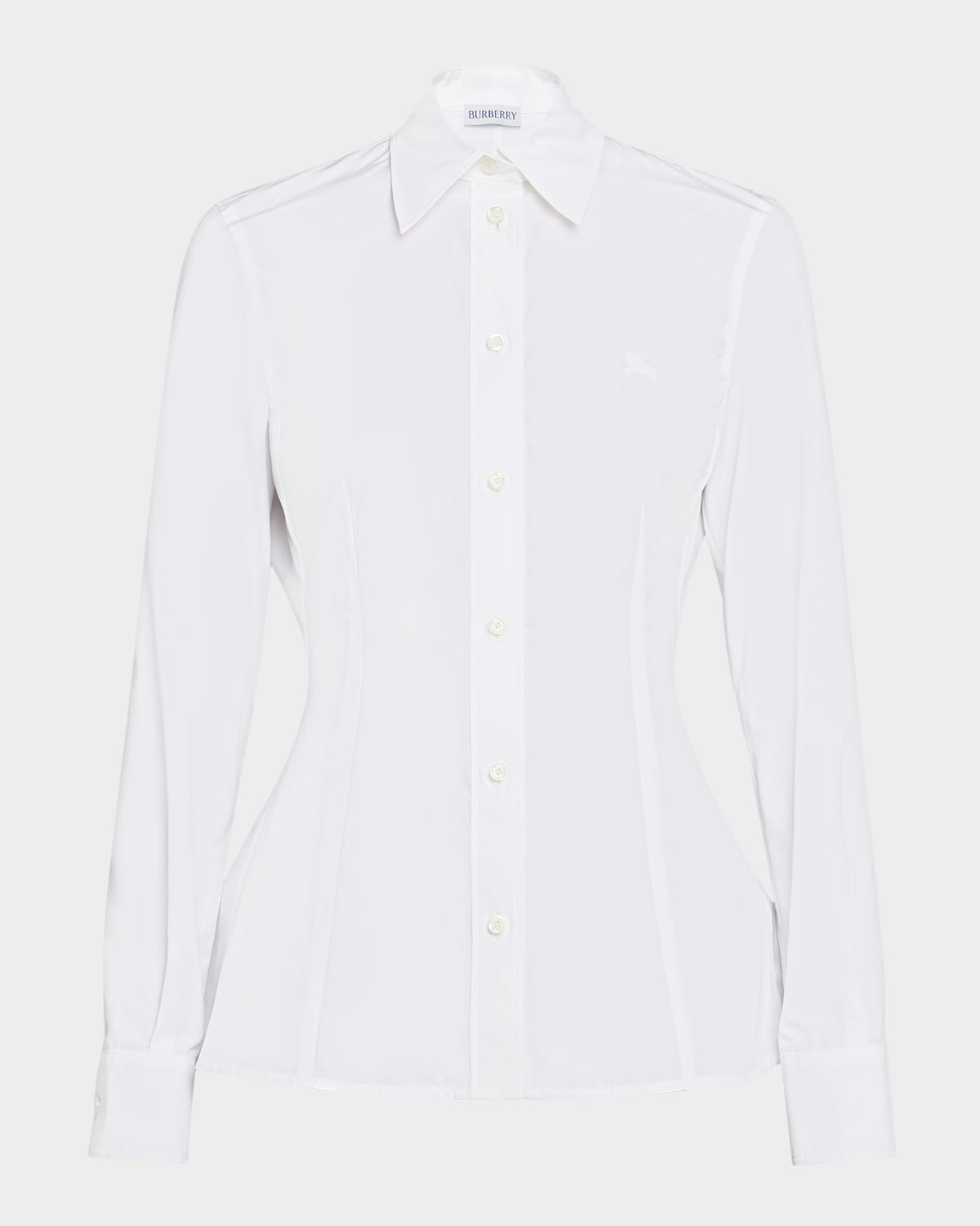 Burberry Eliza Poplin Peplum Button-down Shirt In White