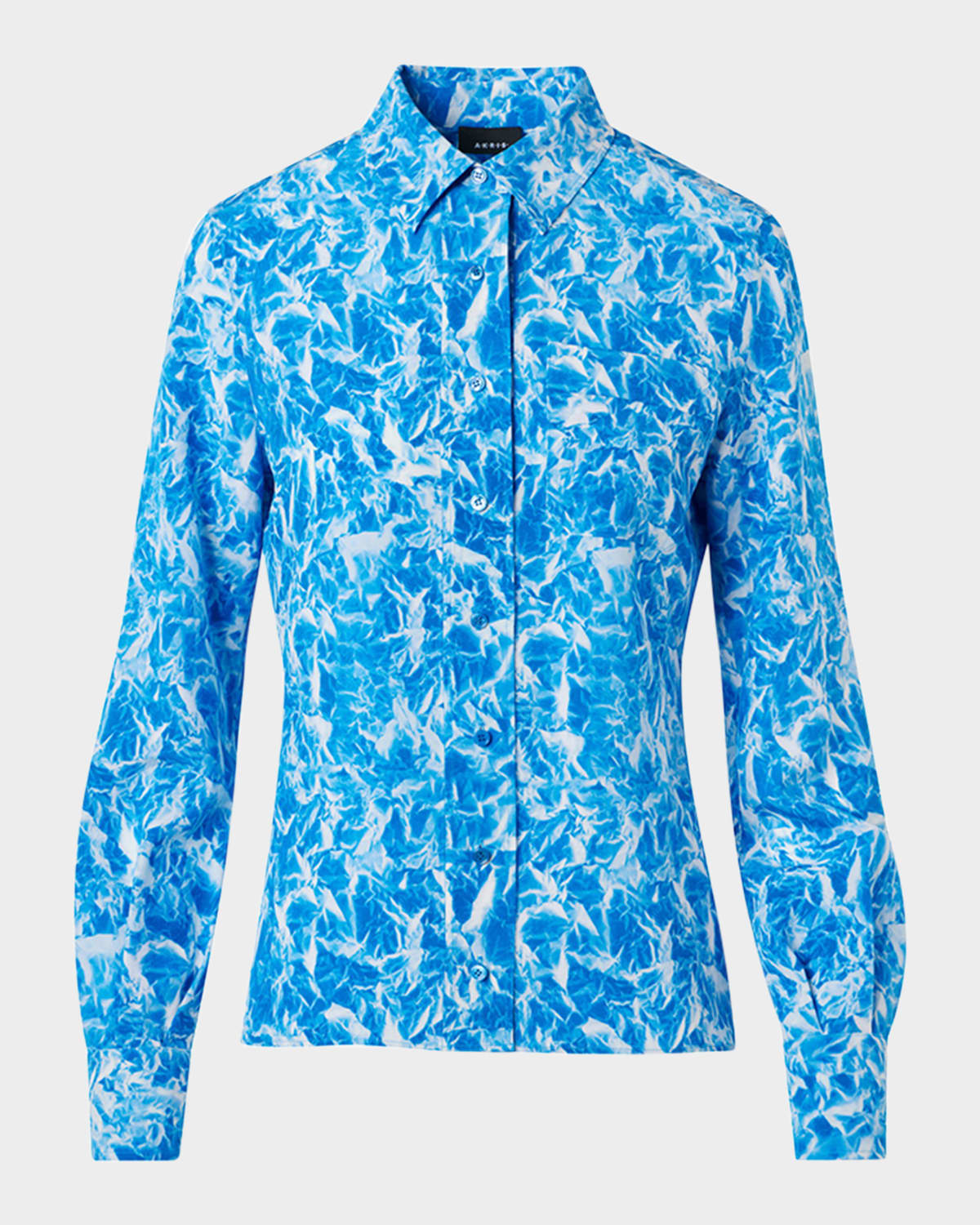 Akris Whitecaps Printed Long-sleeve Shirt In Blue