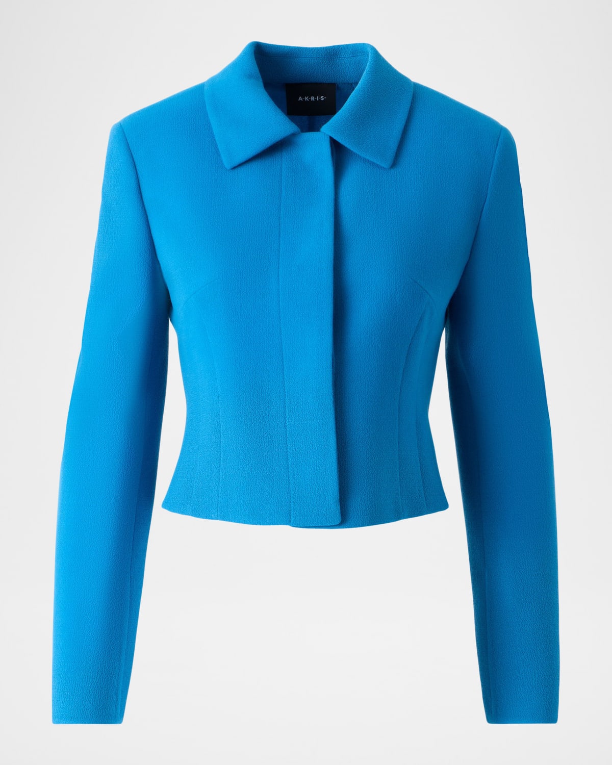 Akris Helios Wool Slim Short Jacket In Blue