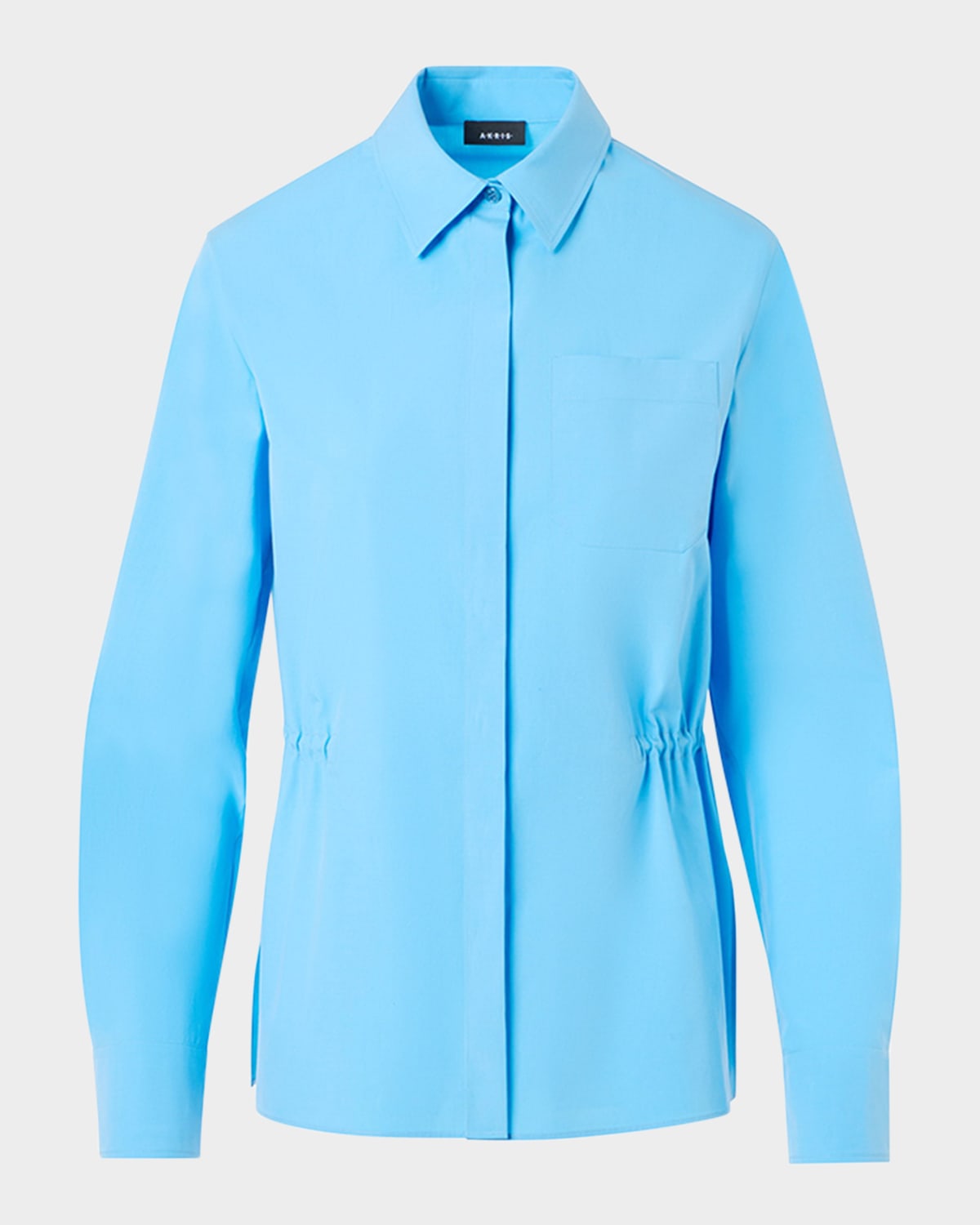 Akris Cinched-Waist Poplin Button-Down Shirt