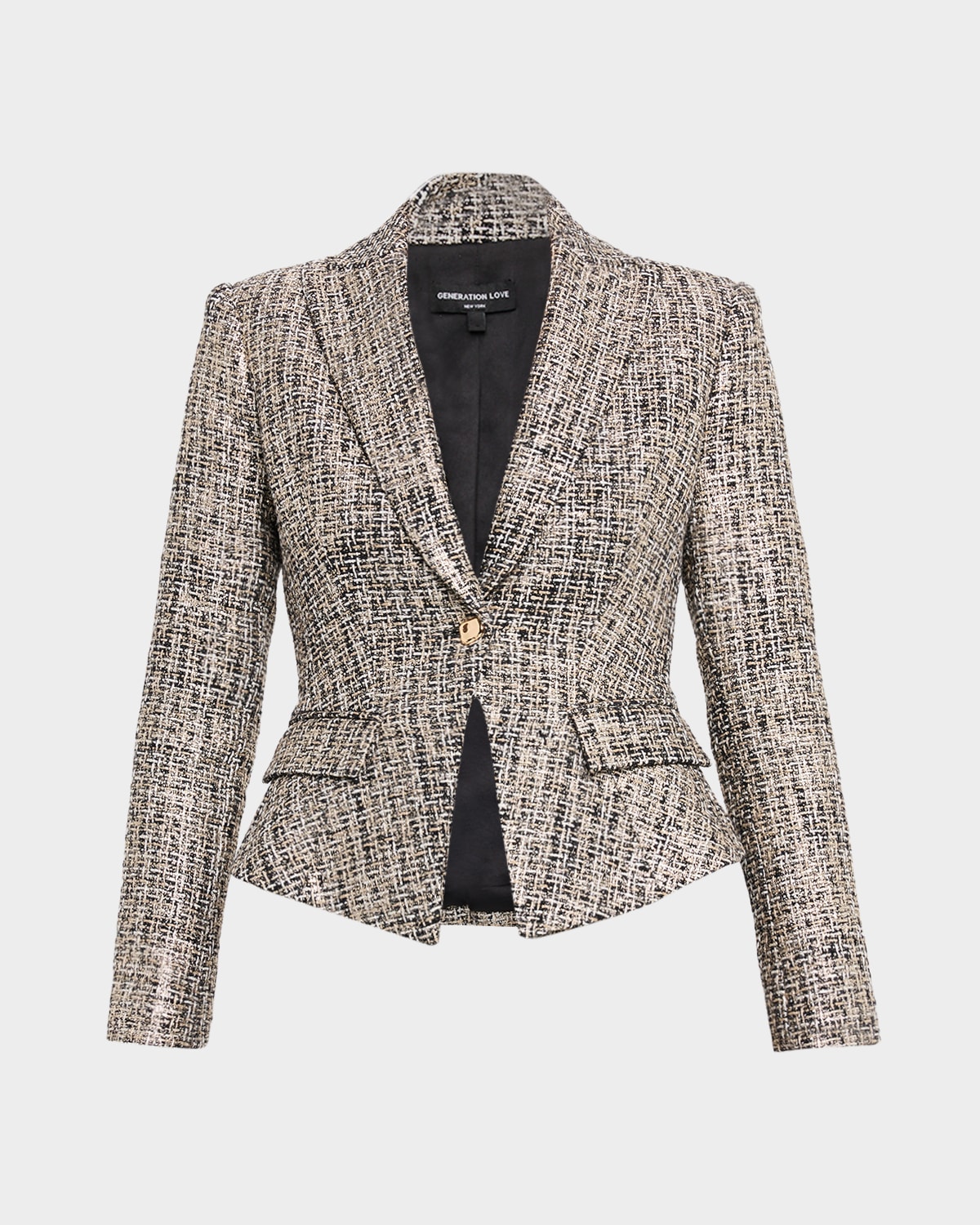 Generation Love Mara Tweed Blazer In Gray