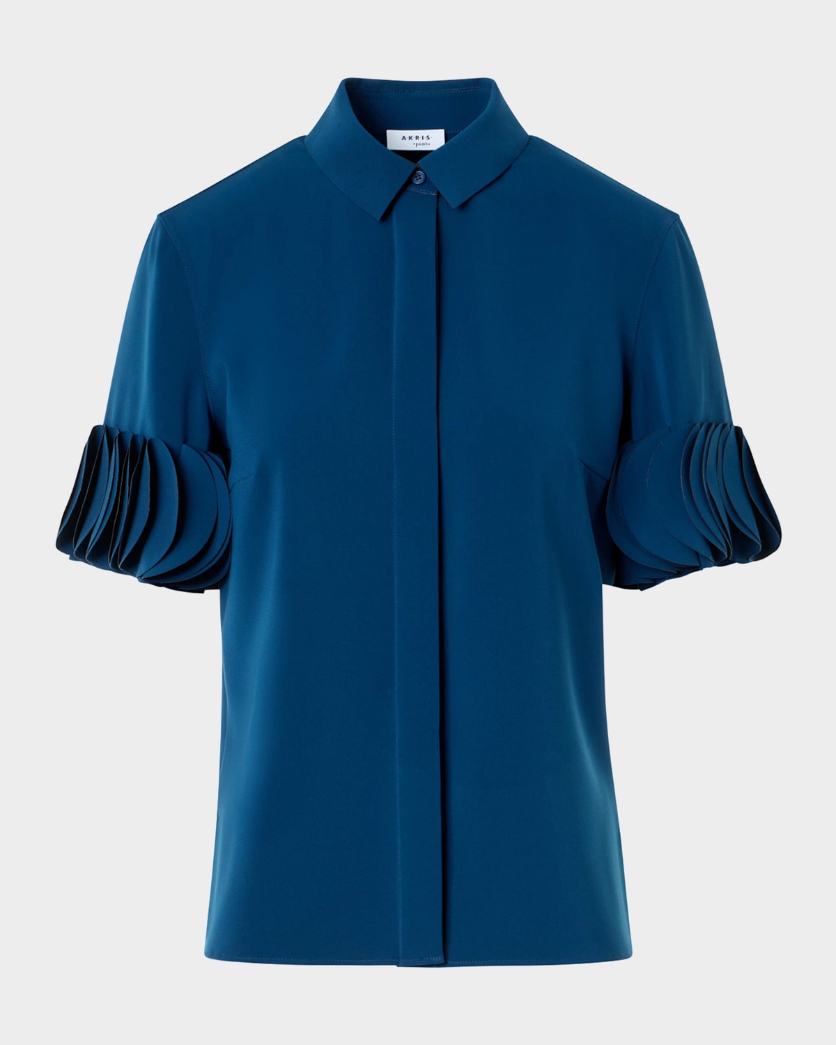 Akris punto Layered Short-Sleeve Signature Blouse
