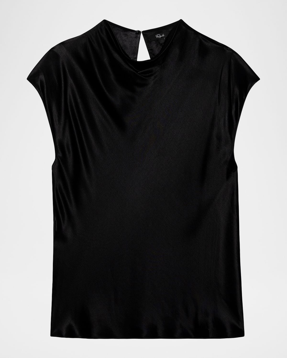 Rails Loretta Satin Cowl-neck Top In Black