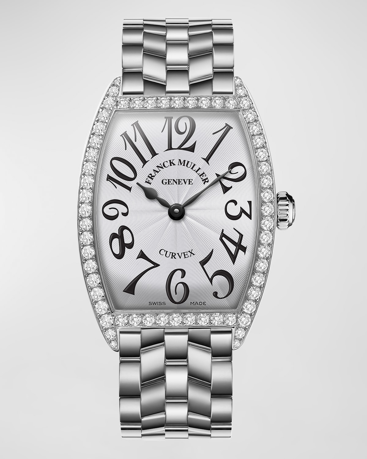 Franck Muller Men's Cintree Curvex Stainless Steel Diamond Watch With Bracelet Strap